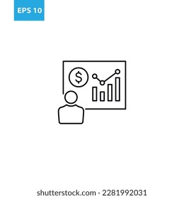 financial report outline icon Vector illustration