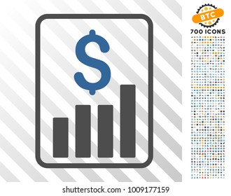 Financial Report pictograph with 700 bonus bitcoin mining and blockchain graphic icons. Vector illustration style is flat iconic symbols designed for blockchain apps.