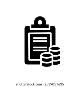 financial report solid icon vector design good for web or mobile app