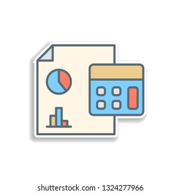 financial report sticker icon. Element of color banking icon. Premium quality sticker design icon. Signs and symbols collection icon for websites, web design