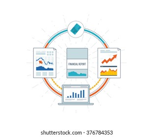 Financial report and financial strategy. Business diagram graph chart. Investment growth. Flyer, Brochure Design Templates.