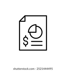 Finanzbericht dünnen Umriss Symbol Vektor Design gut für Web oder mobile App