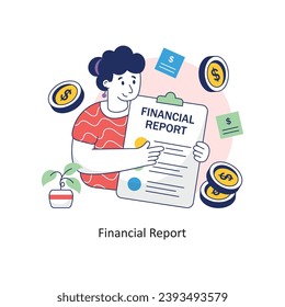 Ilustración de diseño colorido del vector de informe financiero. Símbolo del archivo EPS 10 de fondo blanco