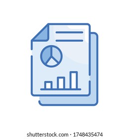 Financial Report Vector Style illustration. Filled Outline Icon. EPS 10
