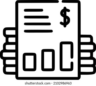 Financial reporting and graphics. Invoices. UI, UX element. Part of the financial icon set