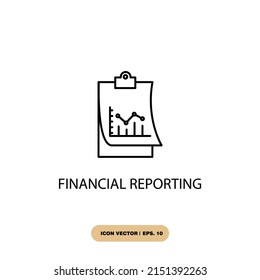 símbolos de iconos de informes financieros elementos vectores para web infográfica
