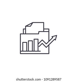 Financial reports linear icon concept. Financial reports line vector sign, symbol, illustration.