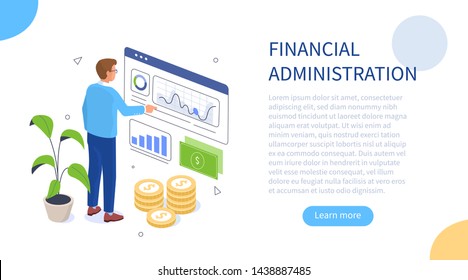 Financial research concept. Can use for web banner, infographics, hero images. Flat isometric vector illustration isolated on white background.
