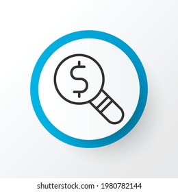 Financial research icon symbol. Premium quality isolated business inspection element in trendy style.