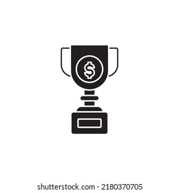 Financial Reward Icon Glyph Style Design. Financial Reward Icon Vector Illustration. Isolated On White Background.