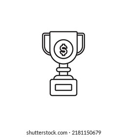 Financial Reward Icon Outline Style Design. Financial Reward Icon Vector Illustration. Isolated On White Background.