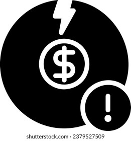 financial ris glyph icon illustration vector