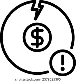 financial ris line icon illustration vector