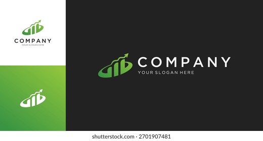 Aumento financiero con Inspiraciones de Vector de diseño de logotipos de análisis de gráficos.	
