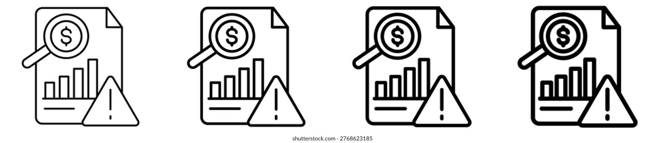 Financial Risk Analysis Icon Set Different Style Collection