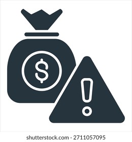 Financial Risk Glyph Icon Vector Illustration