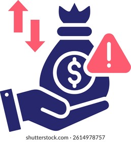 Financial Risk Icon Fill Vector Illustration