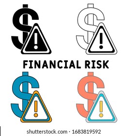Icono de riesgo financiero. Elemento simple de la colección de iconos de administración de riesgos. Icono de riesgo financiero creativo ui, ux, apps, software e infografías.