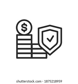 Financial risk insurance color line icon. Isolated vector element.