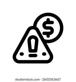 financial risk line icon. Clean and minimalist vector icon for websites, mobile apps, presentations, and logos. Fully scalable and customizable for any project.