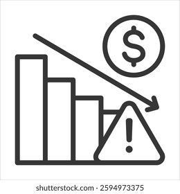 Financial Risk Outline Icon Vector Illustration