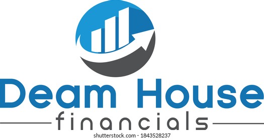 Financial round shape  house  logo