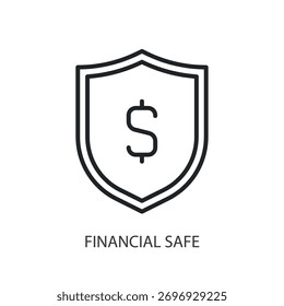 Sichere Dünnlinien-Symbole für den Finanzbereich. Original Vektorgrafik.