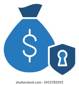 Financial Safeguard icon line vector illustration