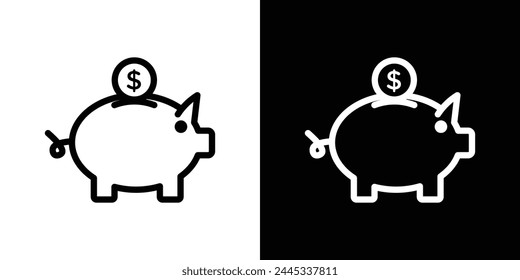 Financial Saving and Piggy Bank Icons. Money Preservation and Capital Fund Symbols.