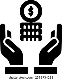 Financial Savings Icon Glyph Vector Illustration