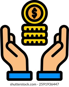 Financial Savings Icon Lineal Color Vector Illustration