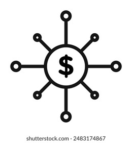 Finanzschema-Symbol Schwarze Linie Art Vektorgrafik