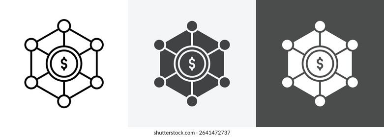Financial Scheme icon set vector art