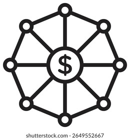 Ícone Esquema Financeiro ilustração vetorial sinal isolado
