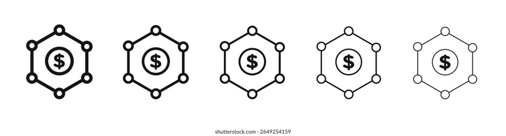 Ícone do Esquema Financeiro vetor conjunto sinal de ilustração