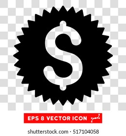 Financial Seal EPS vector icon. Illustration style is flat iconic black symbol.