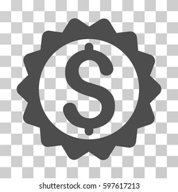 Financial Seal icon. Vector illustration style is flat iconic symbol, gray color, transparent background. Designed for web and software interfaces.