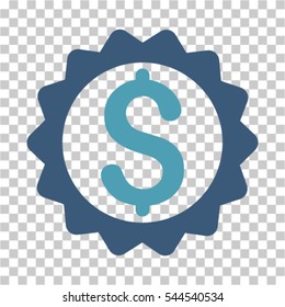 Financial Seal icon. Vector pictogram style is a flat symbol, color, chess transparent background. Designed for software and web interface toolbars and menus.