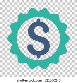 Financial Seal icon. Vector pictograph style is a flat symbol, color, chess transparent background. Designed for software and web interface toolbars and menus.