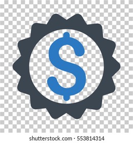 Financial Seal icon. Vector pictograph style is a flat symbol, color, chess transparent background. Designed for software and web interface toolbars and menus.