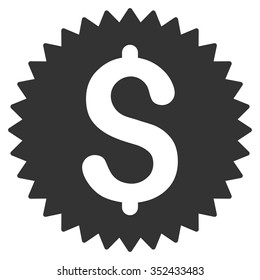 Financial Seal vector icon. Style is flat symbol, gray color, rounded angles, white background.