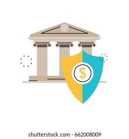 Financial Security, Bank Account Protection, Fraud Prevention, Secure Money Transaction Flat Vector Illustration Design For Mobile And Web Graphics