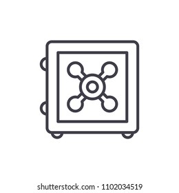 Financial security black icon concept. Financial security flat  vector symbol, sign, illustration.