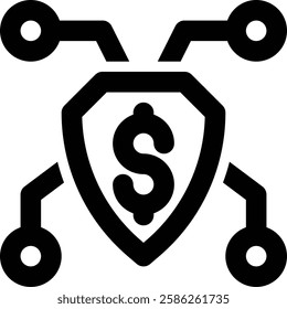 Financial Security, Digital, Finance Outline Icon