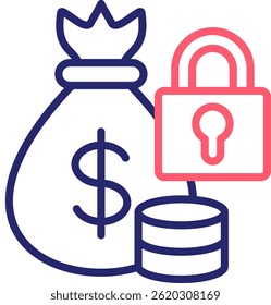 Financial Security Icon Color Vector Illustration
