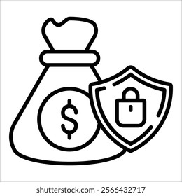 Financial Security Icon Element For Design