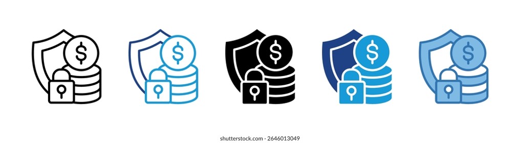 Elemento de icono de seguridad financiera para diseño