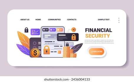 financial security money protection reliability stability growth fintech business investment concept horizontal copy space