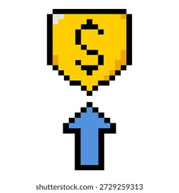 Segurança financeira Escudo Crescimento Pixel