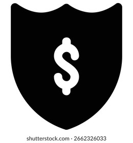 Financial Security Shield Icon Illustration 